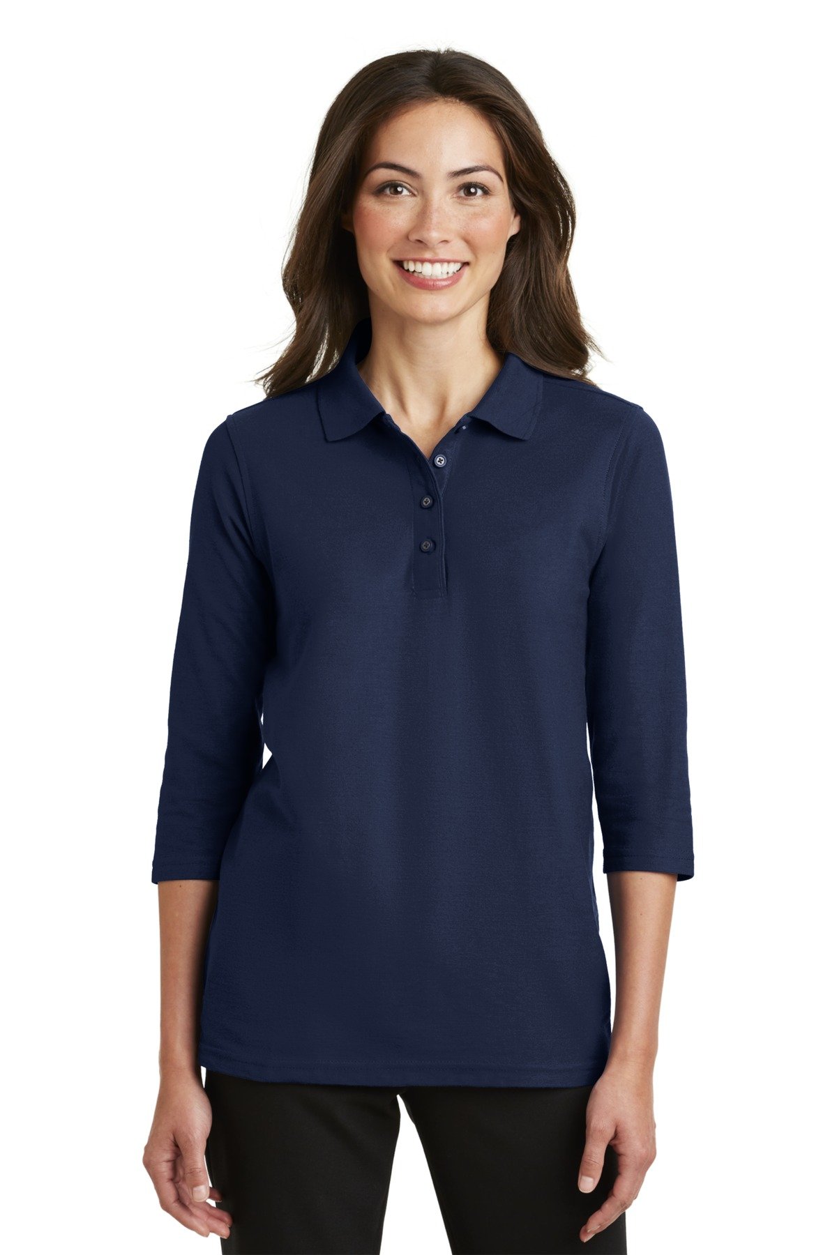 Port Authority ® Women's Silk Touch 3/4-Sleeve Polo. L562 - Image 2