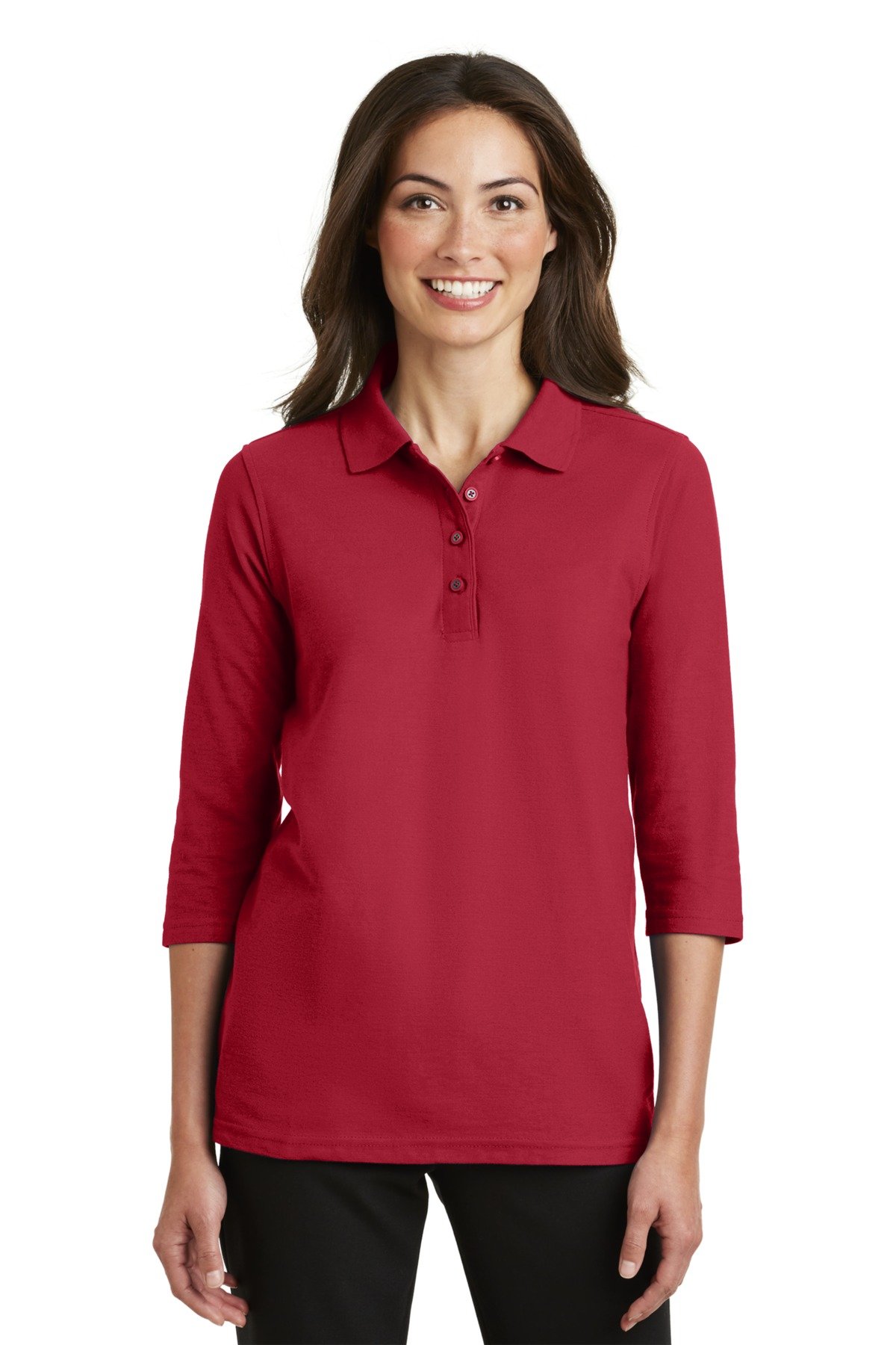Port Authority ® Women's Silk Touch 3/4-Sleeve Polo. L562 - Image 3