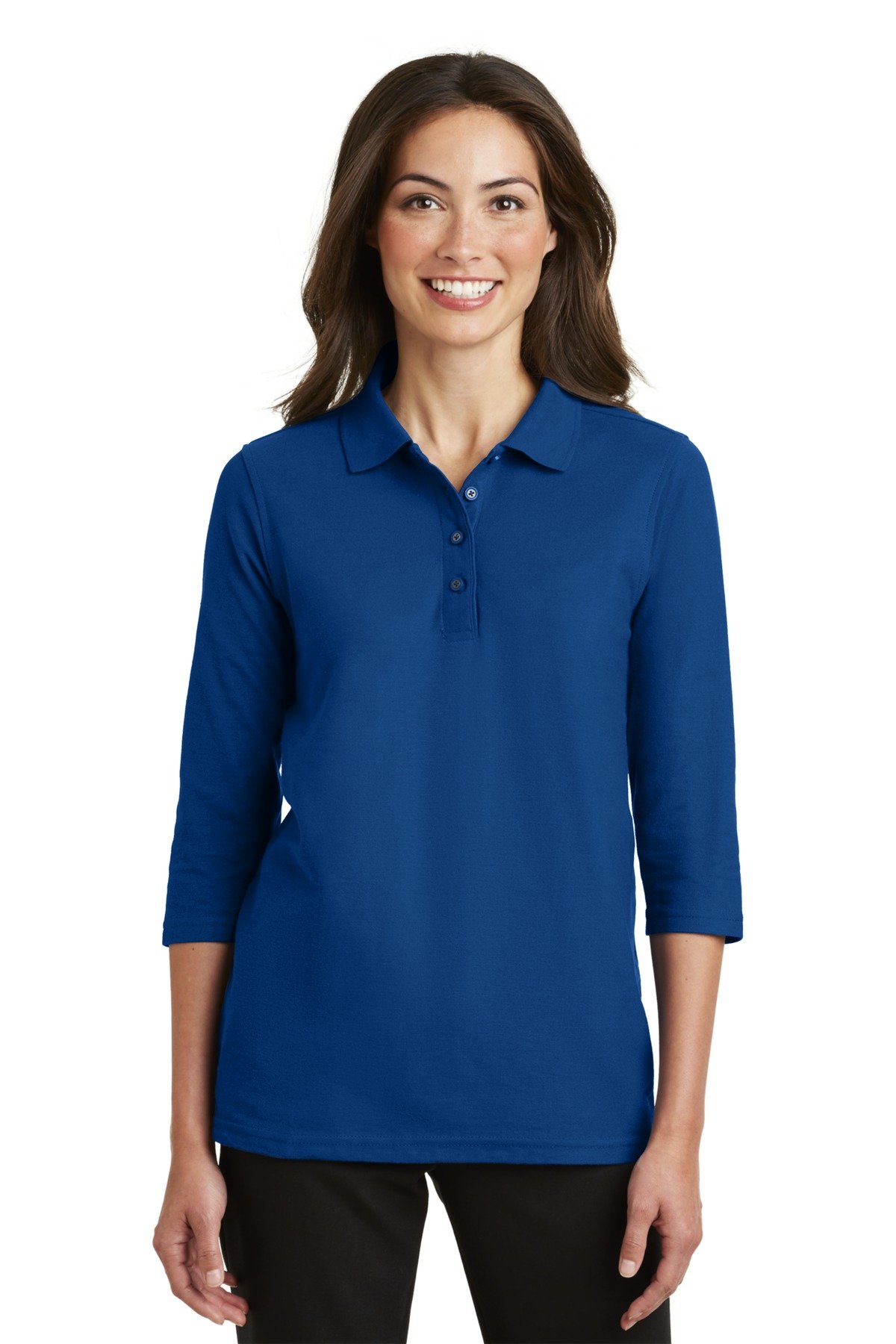 Port Authority ® Women's Silk Touch 3/4-Sleeve Polo. L562 - Image 4