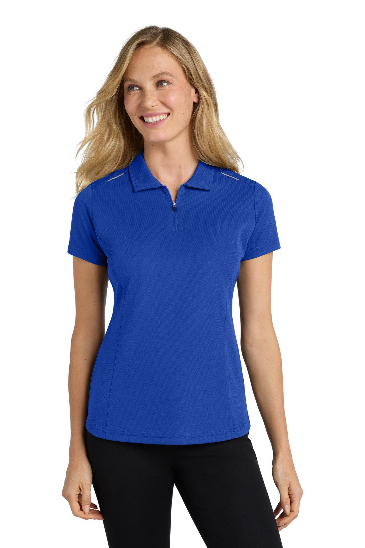 Port Authority ® Women's Pinpoint Mesh Zip Polo. L580 - Image 4