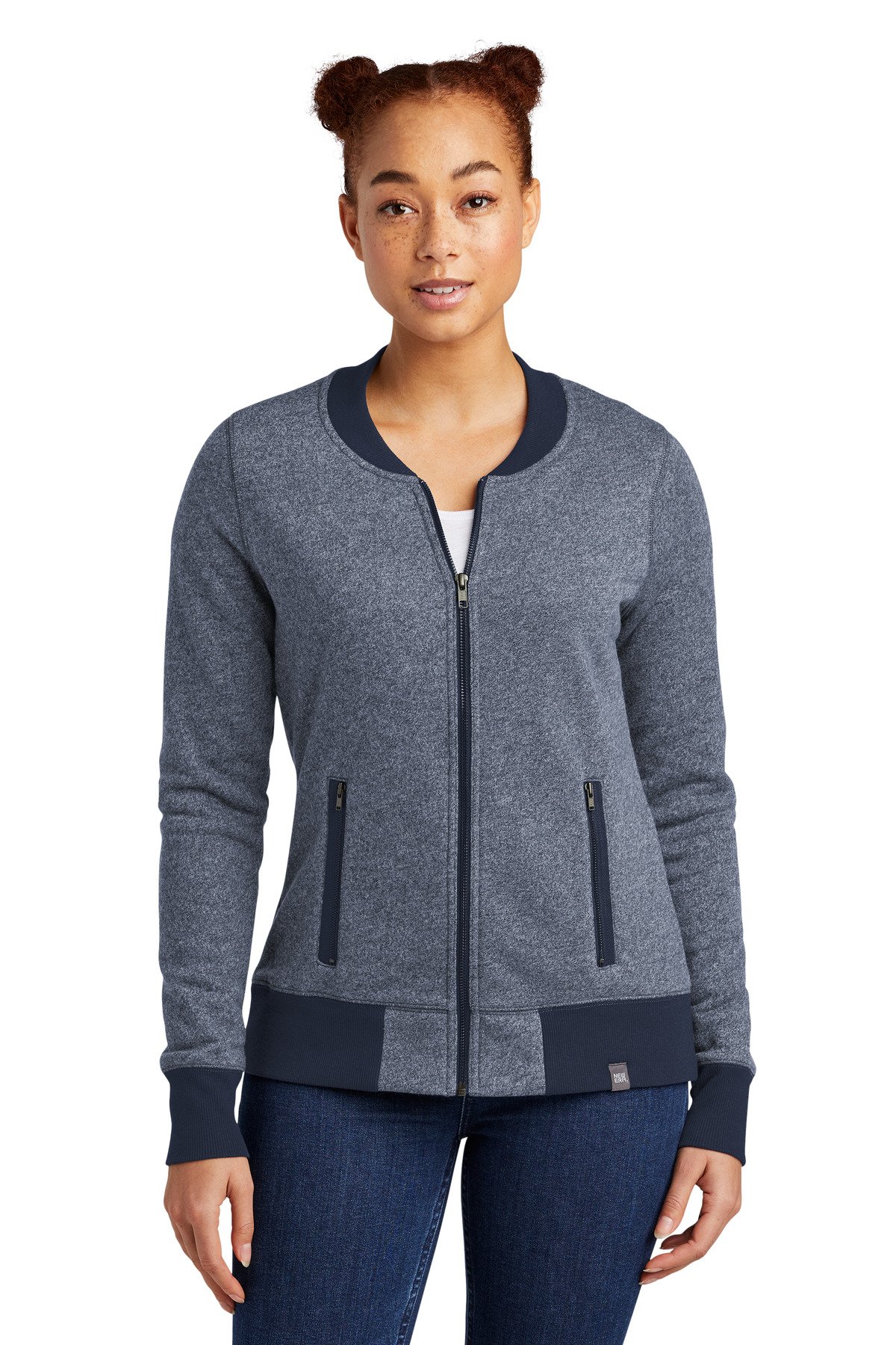 New Era ® Women's French Terry Baseball Full-Zip. LNEA503 - Image 2