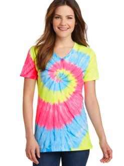 Alternative view of Port & Co ™  Women's Tie-Dye V-Neck Tee.  LPC147V