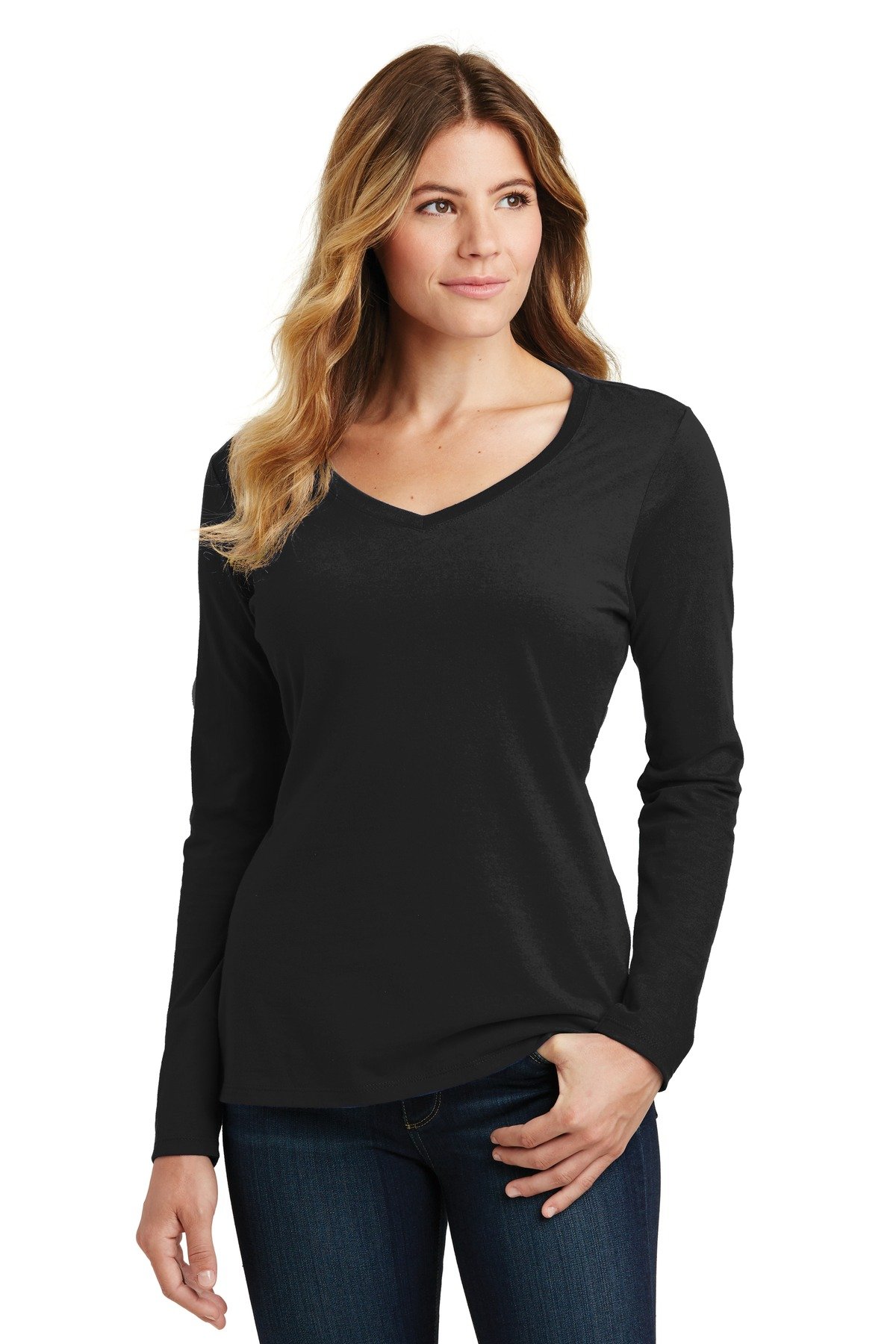 Port & Co Women's Long Sleeve Fan Favorite V-Neck Tee. LPC450VLS - Image 5