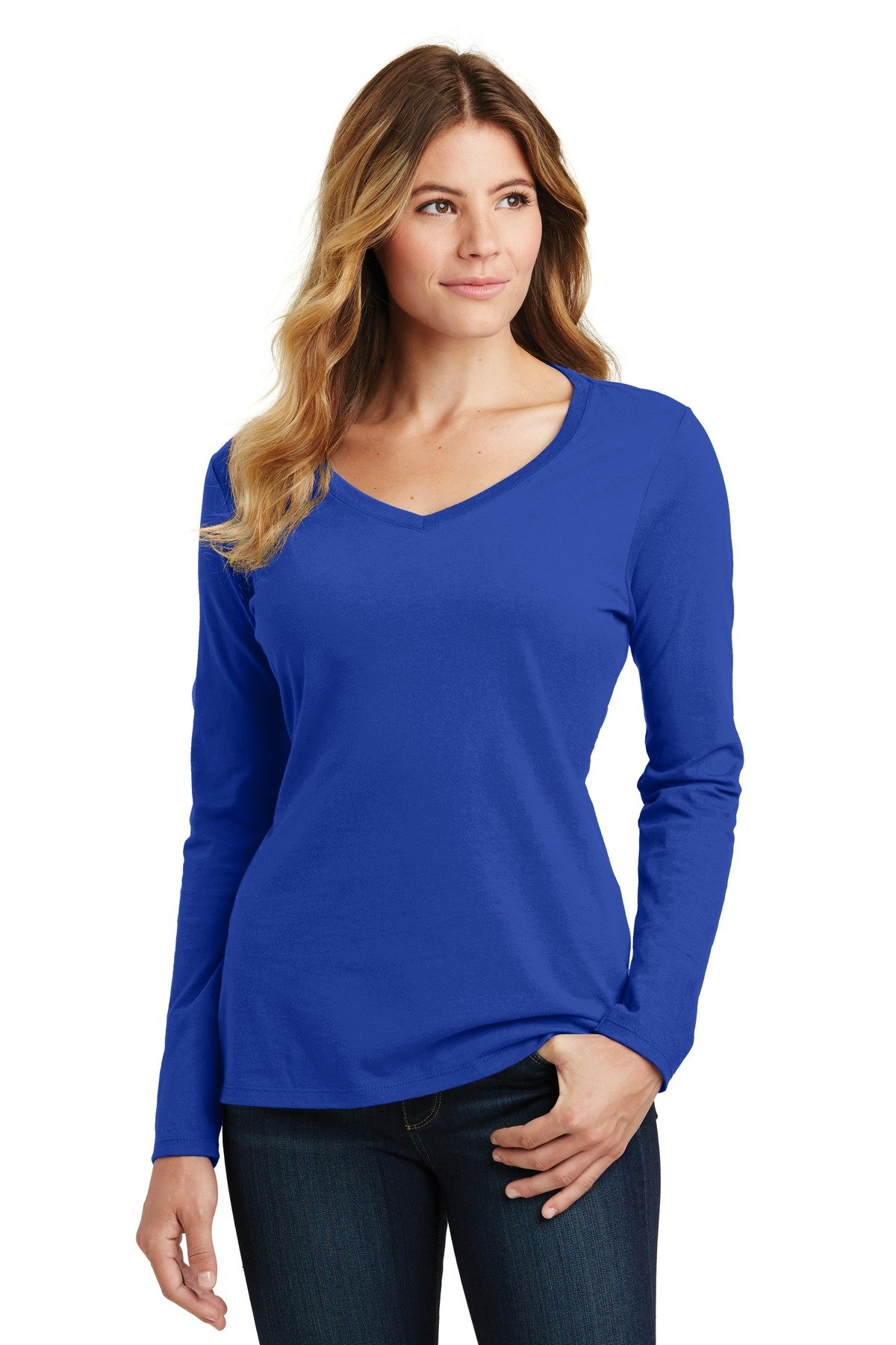 Port & Co Women's Long Sleeve Fan Favorite V-Neck Tee. LPC450VLS - Image 10