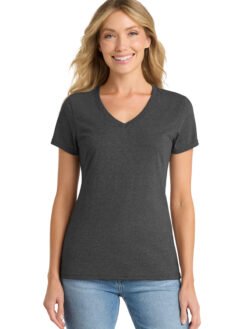 Alternative view of Port & Co   Women's Fan Favorite   Blend V-Neck Tee. LPC455V