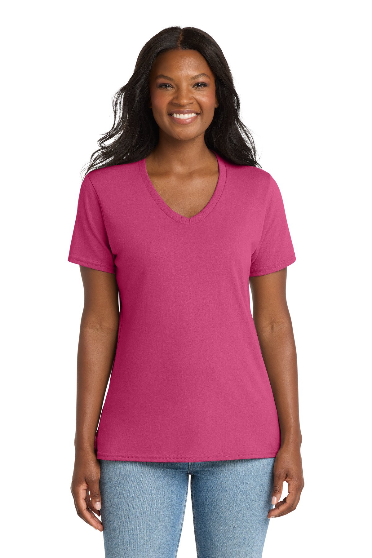 Port & Co Women's Core Cotton V-Neck Tee. LPC54V - Image 20