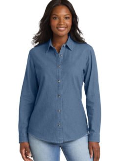 Port & Co ™  Women's Long Sleeve Value Denim Shirt.  LSP10