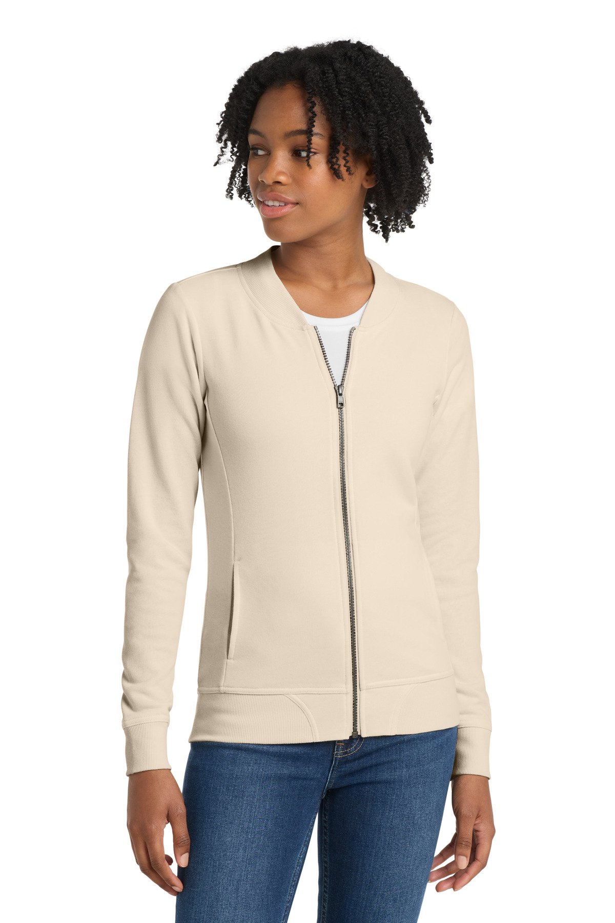 Sport-Tek Women's Lightweight French Terry Bomber LST274 - Image 2
