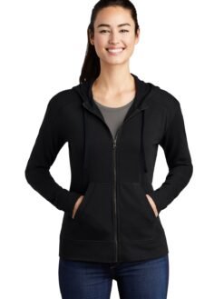 Sport-Tek  ®  Women's PosiCharge  ®  Tri-Blend Wicking Fleece Full-Zip Hooded Jacket LST293