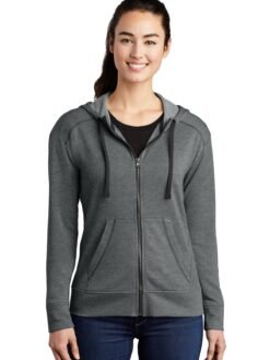 Alternative view of Sport-Tek  ®  Women's PosiCharge  ®  Tri-Blend Wicking Fleece Full-Zip Hooded Jacket LST293