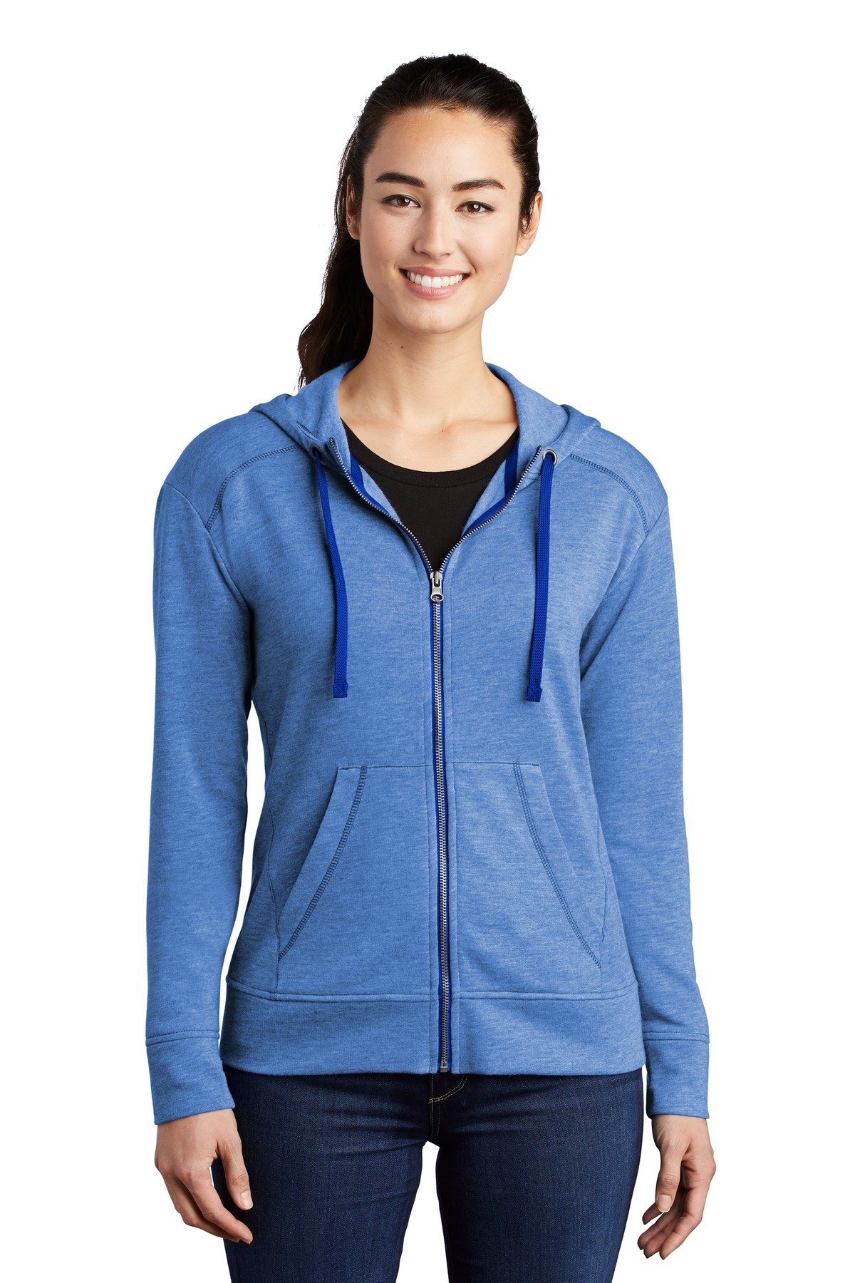 Sport-Tek Women's PosiCharge Tri-Blend Wicking Fleece Full-Zip Hooded Jacket LST293 - Image 4