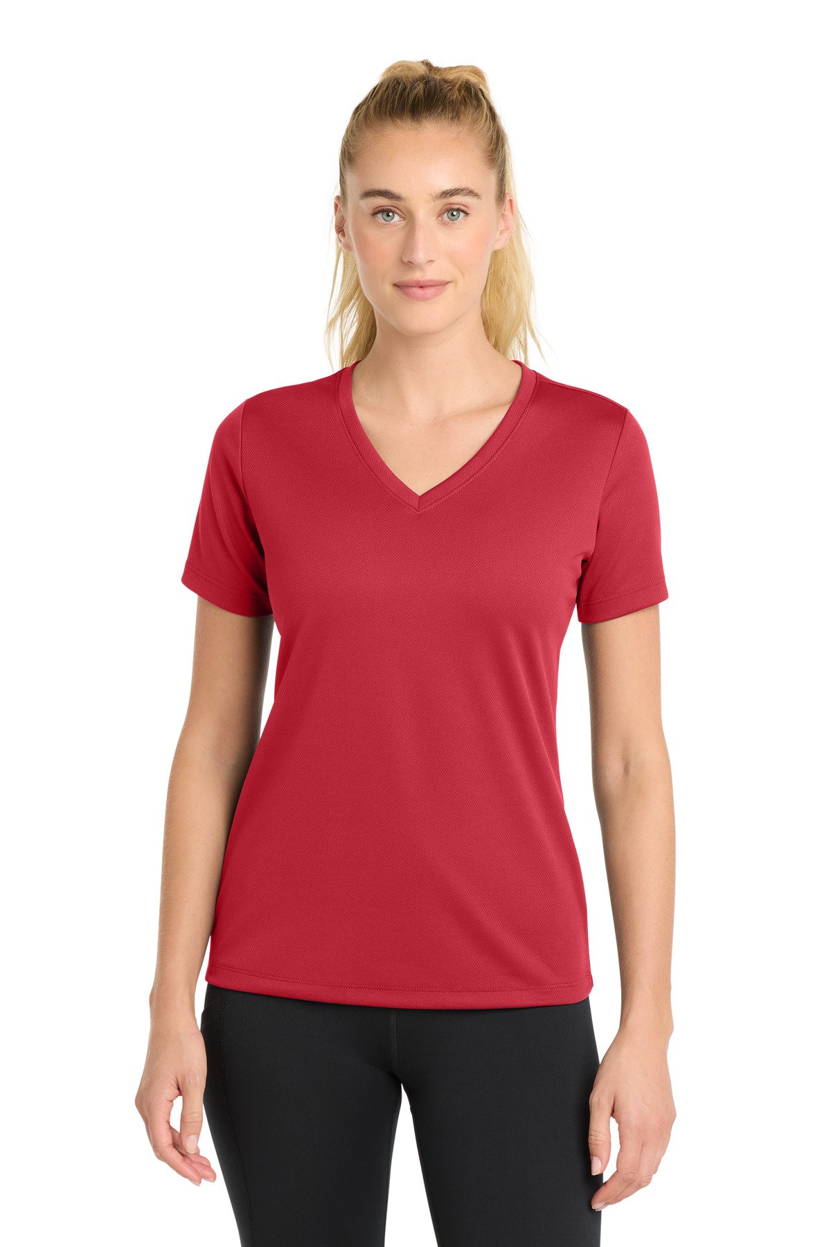 Sport-Tek ® Women's PosiCharge ® RacerMesh ® V-Neck Tee. LST340 - Image 2