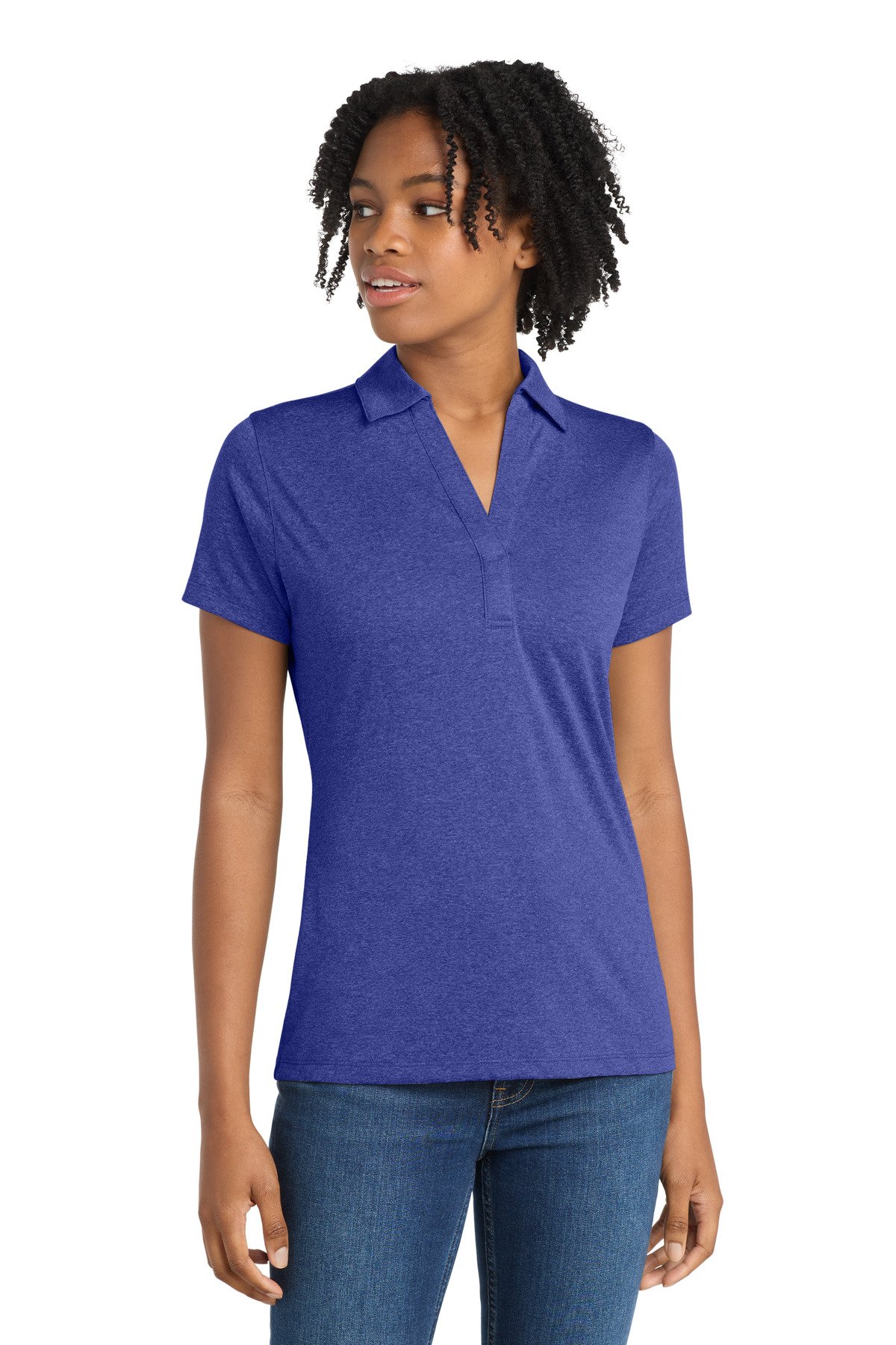 Sport-Tek Women's Heather Contender Polo. LST660 - Image 2