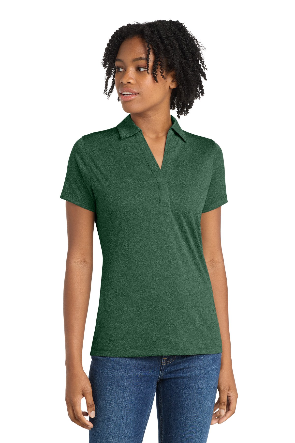 Sport-Tek Women's Heather Contender Polo. LST660 - Image 4