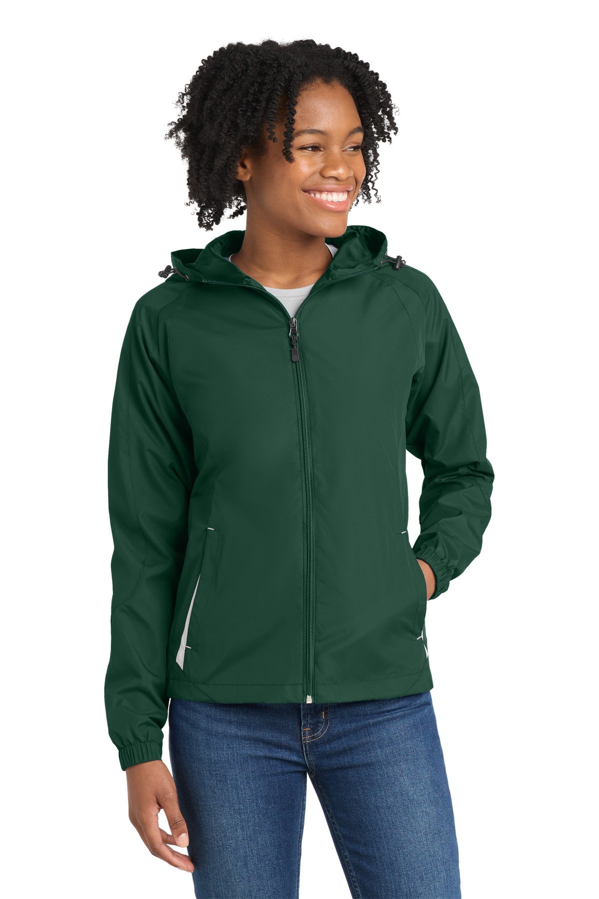 Sport-Tek ® Women's Colorblock Hooded Raglan Jacket. LST76 - Image 2