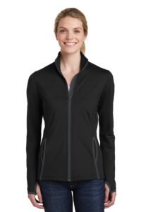Sport-Tek Women's Sport-Wick Stretch Contrast Full-Zip Jacket. LST853