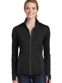 Sport-Tek ® Women's Sport-Wick ® Stretch Contrast Full-Zip Jacket. LST853