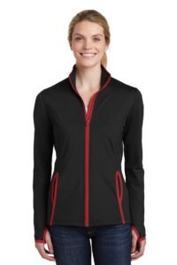 Alternative view of Sport-Tek Women's Sport-Wick Stretch Contrast Full-Zip Jacket. LST853