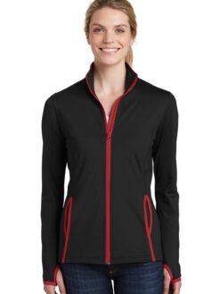 Alternative view of Sport-Tek ®  Women's Sport-Wick ®  Stretch Contrast Full-Zip Jacket.  LST853