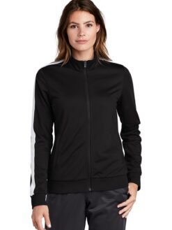 Alternative view of Sport-Tek  ®  Ladies Tricot Sleeve Stripe Track Jacket. LST94