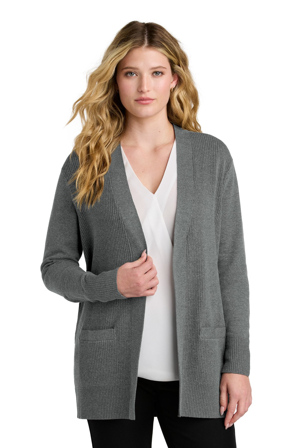Port Authority ® Women's Easy Care Open-Front Cardigan Sweater LSW2890 - Image 3