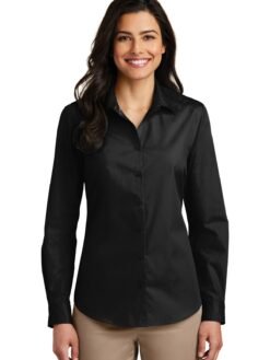 Alternative view of Port Authority ®  Women's Long Sleeve Carefree Poplin Shirt. LW100