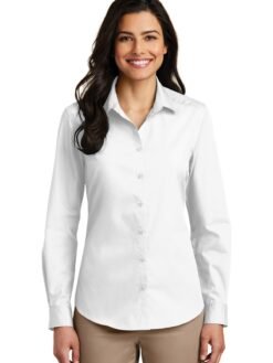 Port Authority ® Women's Long Sleeve Carefree Poplin Shirt. LW100