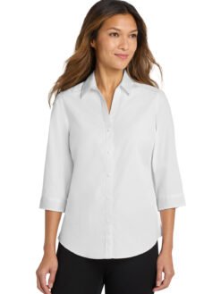 Alternative view of Port Authority ®  Women's 3/4-Sleeve Carefree Poplin Shirt. LW102