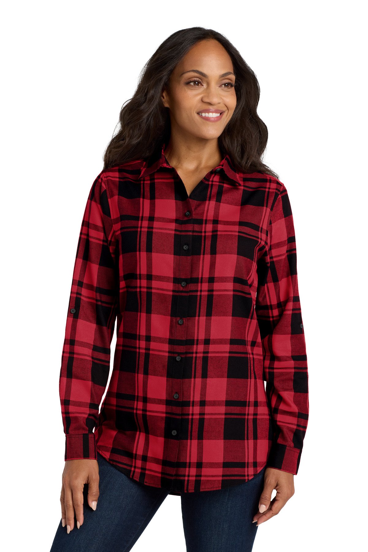 Port Authority ® Women's Plaid Flannel Tunic . LW668 - Image 4