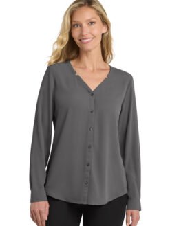 Alternative view of Port Authority ®  Women's Long Sleeve Button-Front Blouse. LW700
