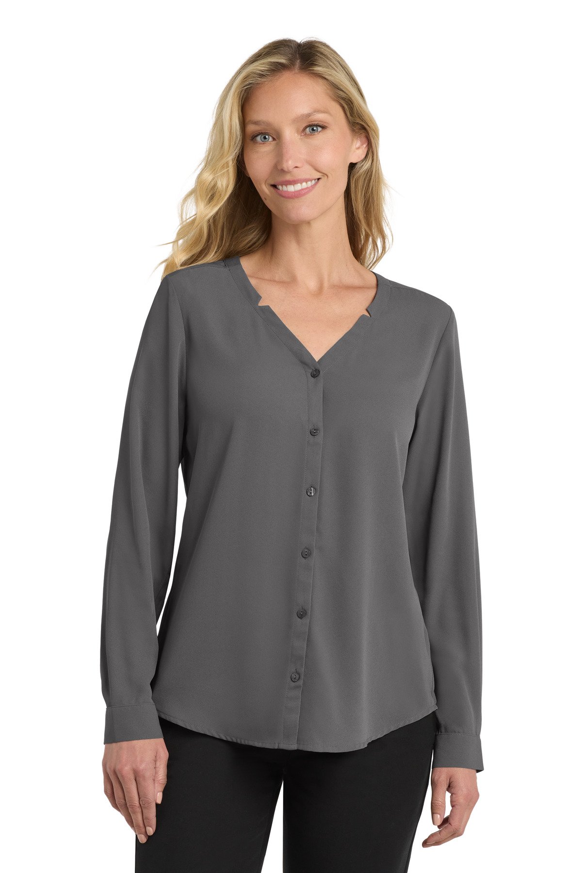 Port Authority ® Women's Long Sleeve Button-Front Blouse. LW700 - Image 2