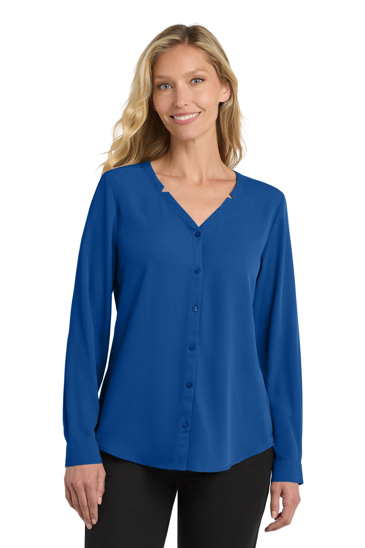 Port Authority ® Women's Long Sleeve Button-Front Blouse. LW700 - Image 3