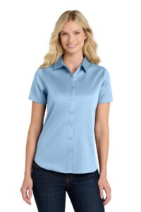 Alternative view of Port Authority ®  Women's Short Sleeve SuperPro React  Twill Shirt. LW809