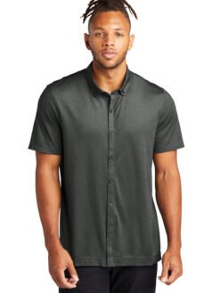 Alternative view of Mercer+Mettle ®  Stretch Pique Full-Button Polo MM1006