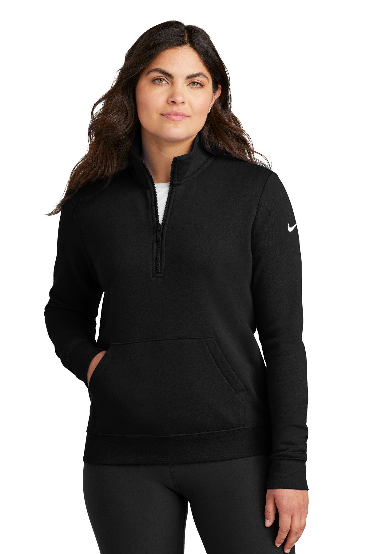 Nike Women's Club Fleece Sleeve Swoosh 1/2-Zip NKDX6720 - Image 2
