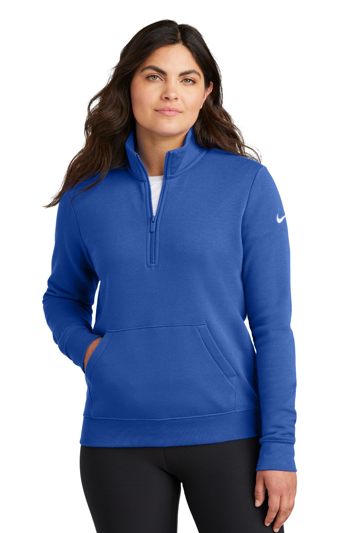 Nike Women's Club Fleece Sleeve Swoosh 1/2-Zip NKDX6720 - Image 4