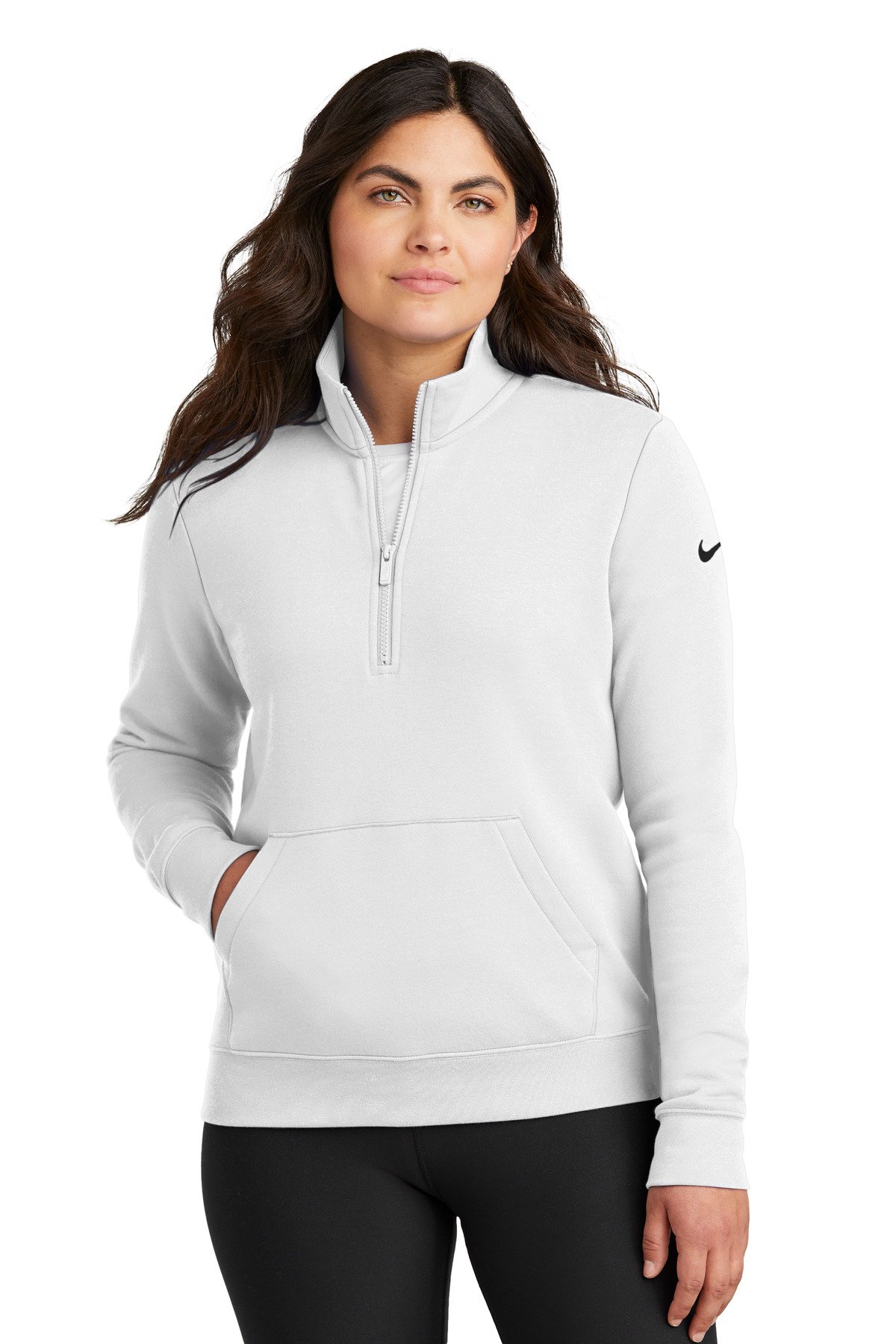 Nike Women's Club Fleece Sleeve Swoosh 1/2-Zip NKDX6720 - Image 7