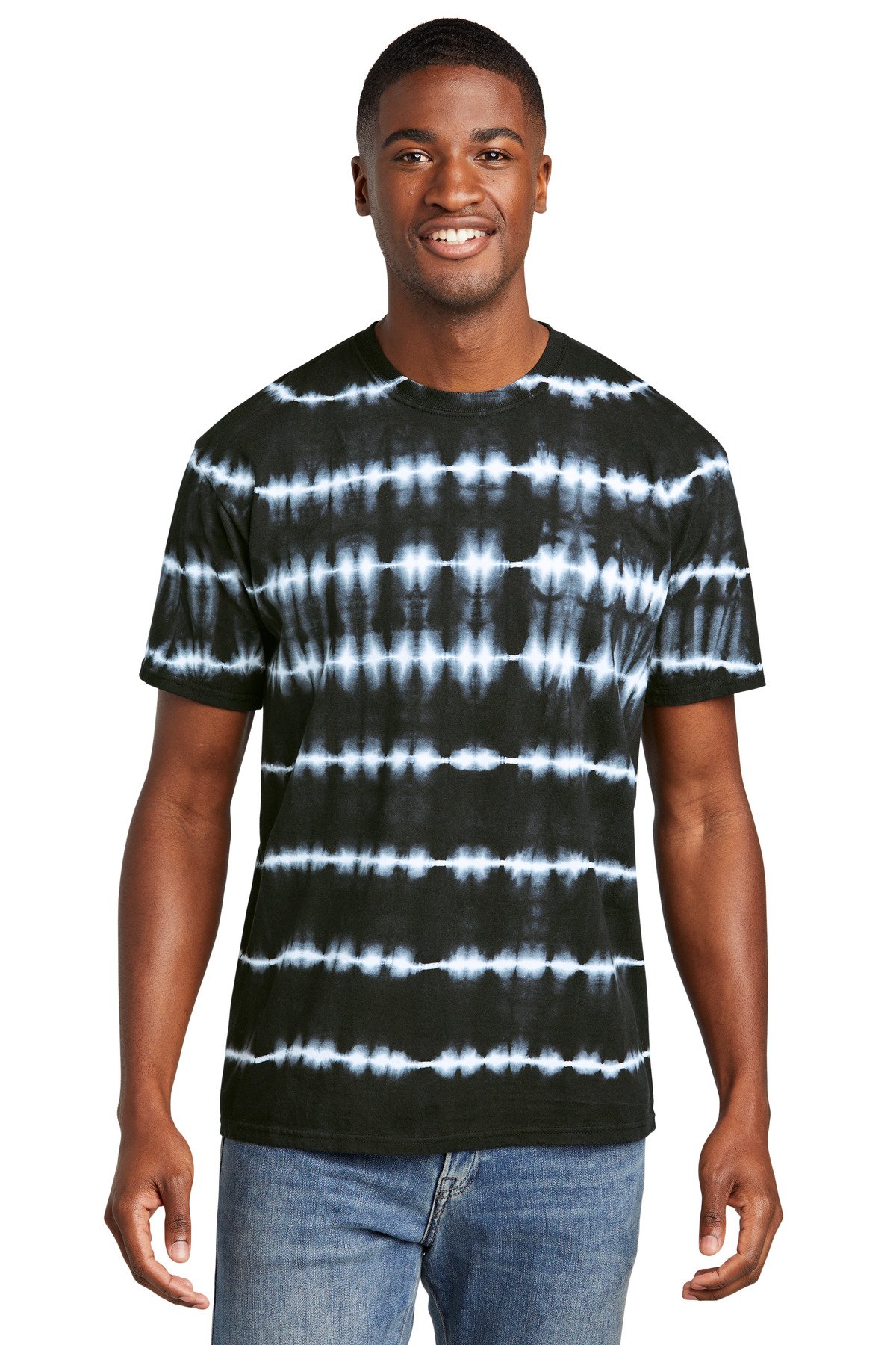 Port & Co Allover Stripe Tie-Dye Tee PC142 - Image 4