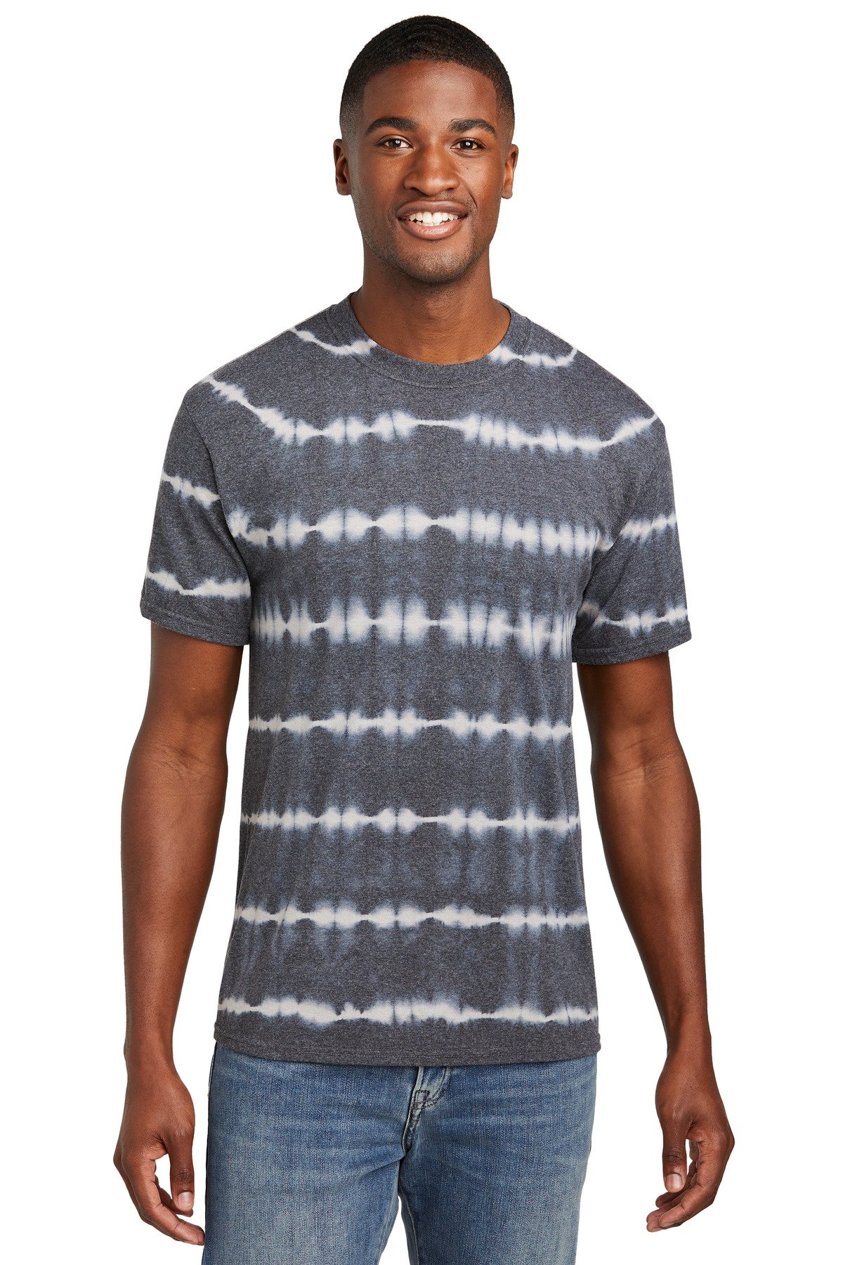 Port & Co Allover Stripe Tie-Dye Tee PC142 - Image 6