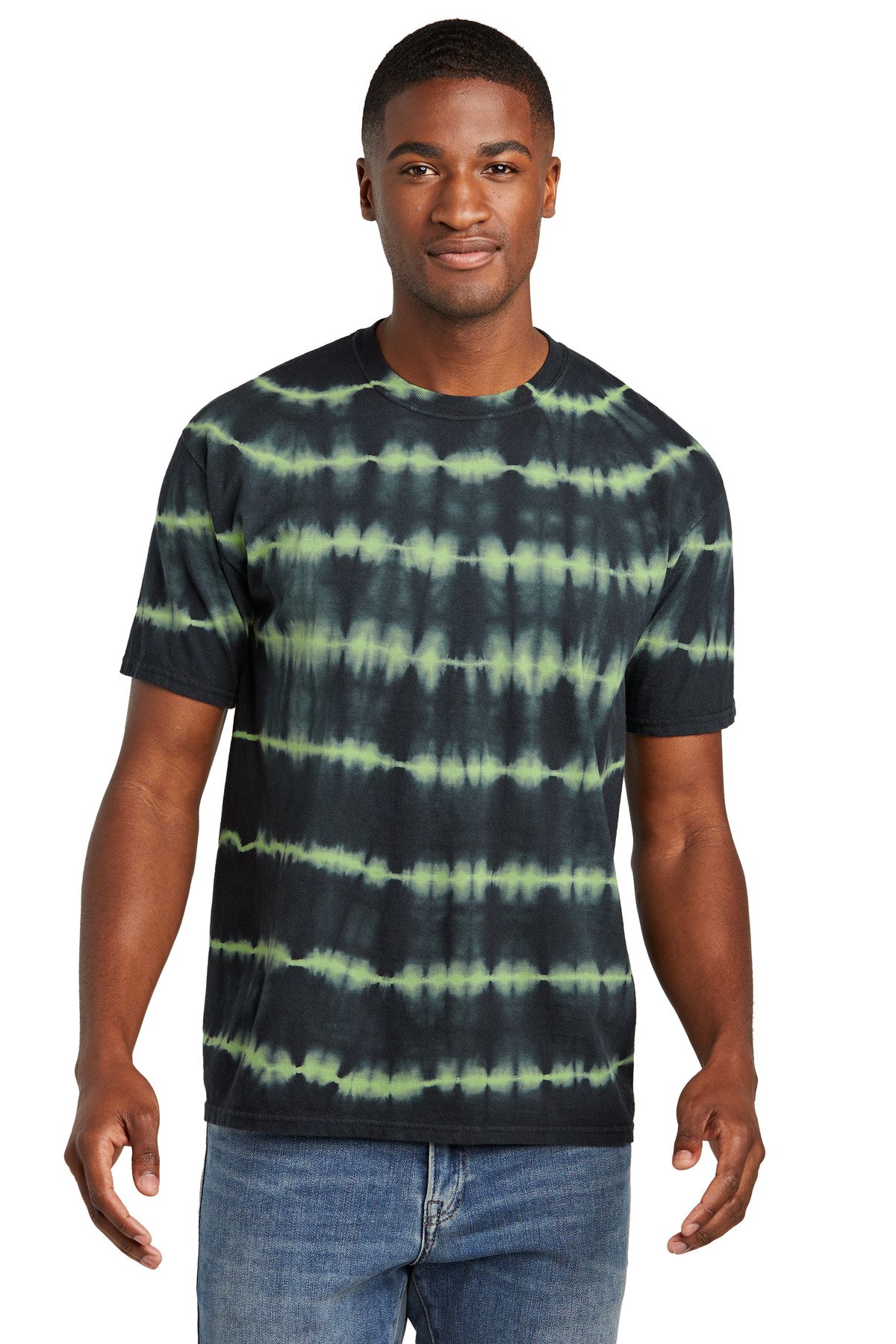 Port & Co Allover Stripe Tie-Dye Tee PC142