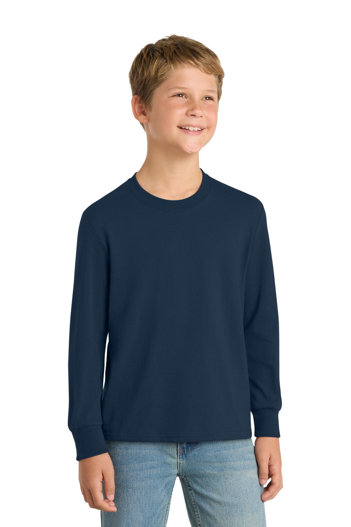 Port & Co Youth Long Sleeve Core Cotton Tee. PC54YLS - Image 7