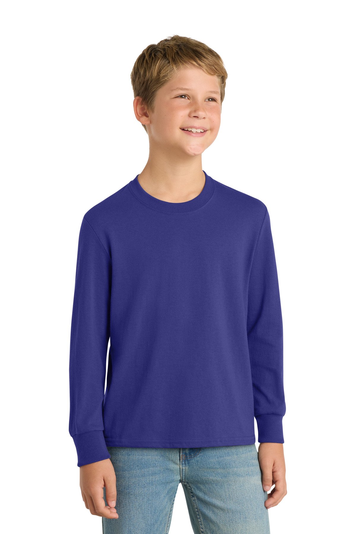 Port & Co Youth Long Sleeve Core Cotton Tee. PC54YLS - Image 8