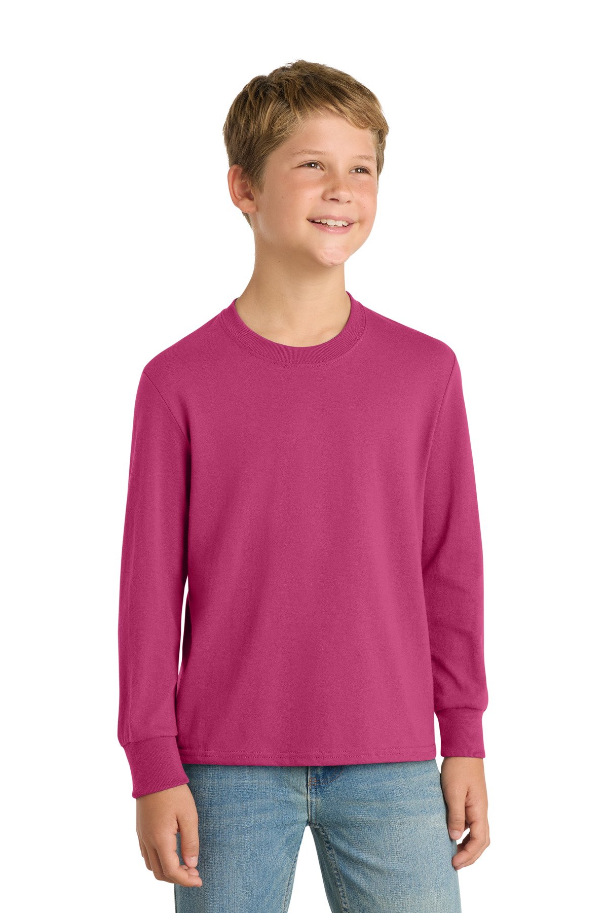 Port & Co Youth Long Sleeve Core Cotton Tee. PC54YLS - Image 11