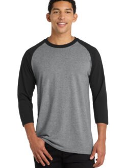 Port & Co Core Blend 3/4-Sleeve Raglan Tee. PC55RS