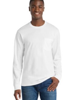 Port & Co ™  Tall Long Sleeve Essential Pocket Tee. PC61LSPT