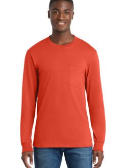 Alternative view of Port & Co   Long Sleeve Essential Pocket Tee.  PC61LSP