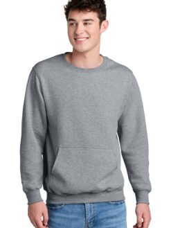 Port & Co Core Fleece Crewneck Pocket Sweatshirt PC78PKT
