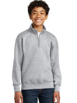 Port & Co Youth Core Fleece 1/4-Zip Pullover Sweatshirt PC78YQ
