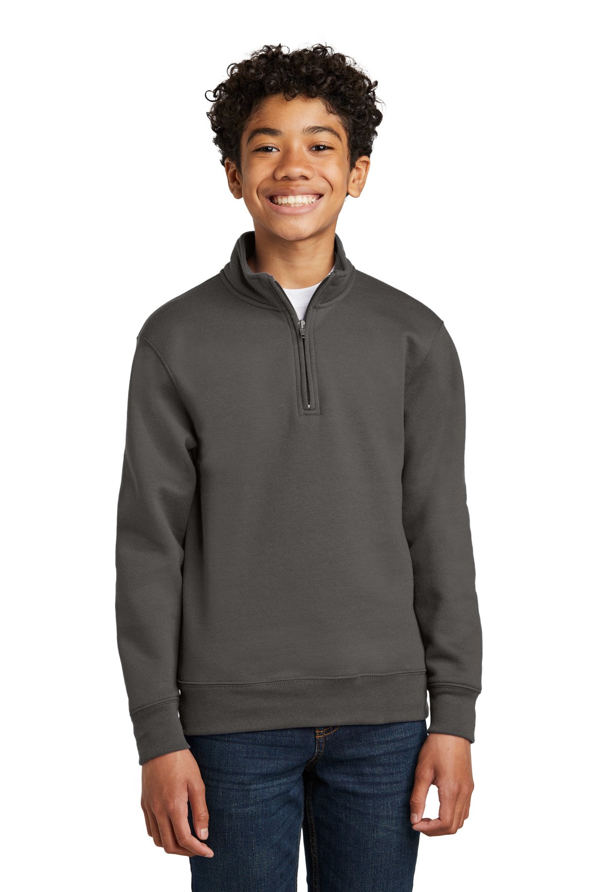 Port & Co Youth Core Fleece 1/4-Zip Pullover Sweatshirt PC78YQ - Image 2