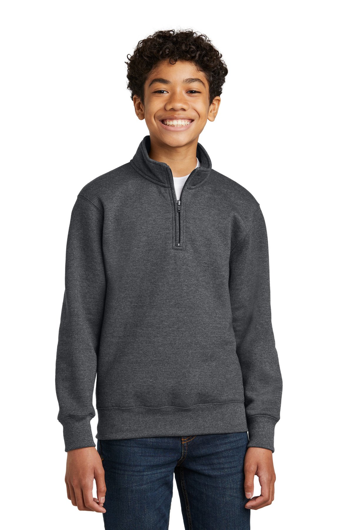 Port & Co Youth Core Fleece 1/4-Zip Pullover Sweatshirt PC78YQ - Image 3